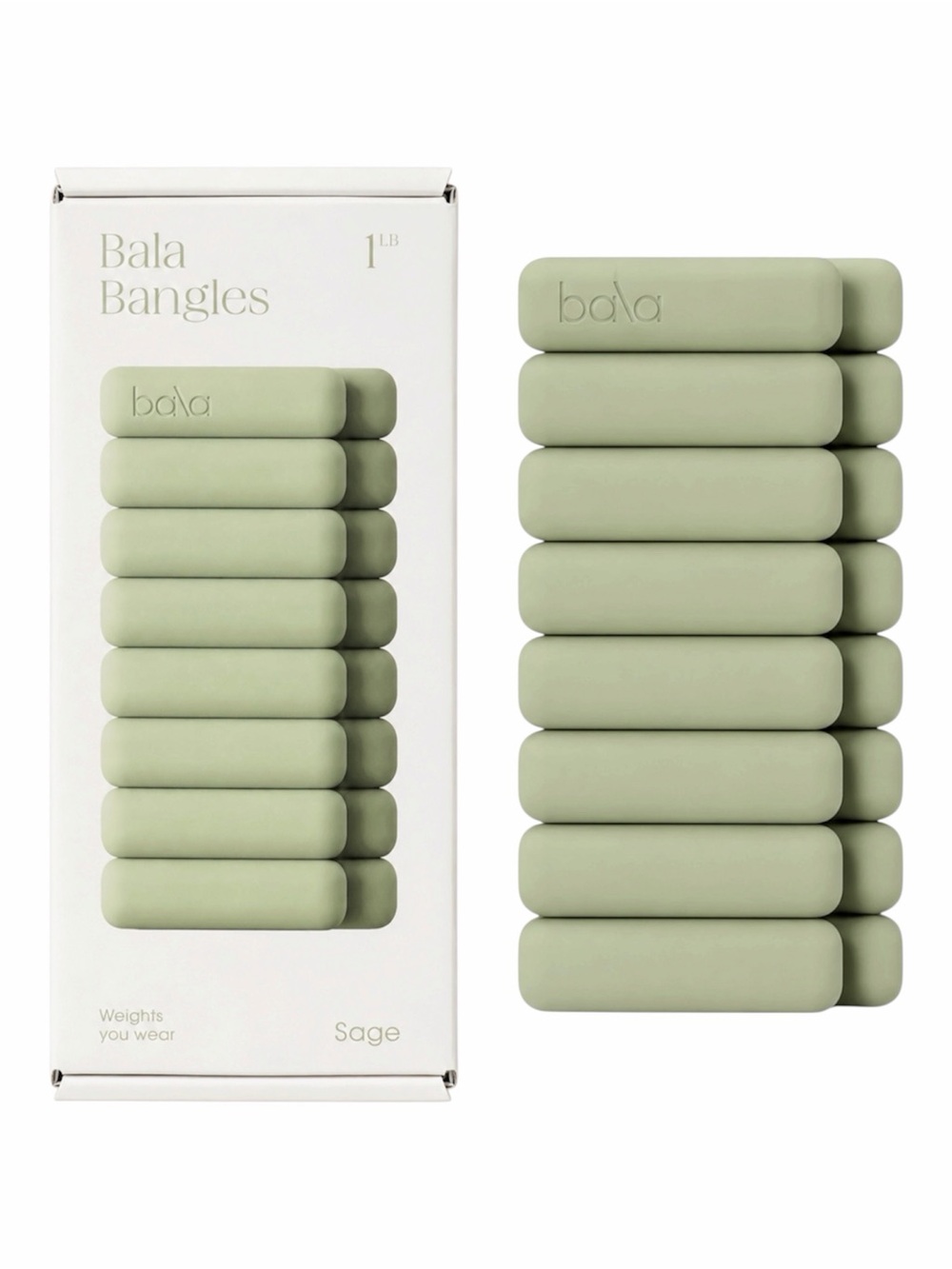 BALA BANGLES 1 LBS IN SAGE - BNIB